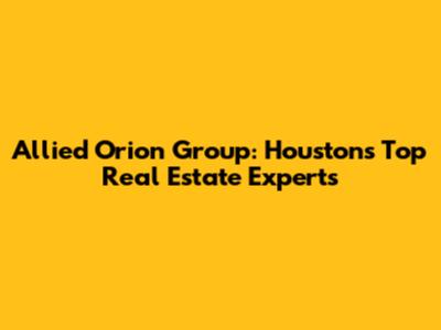 Allied Orion Group: Houston's Top Real Estate Experts