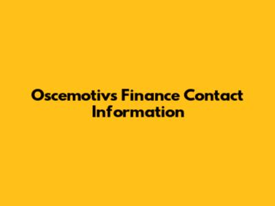 Oscemotivs Finance Contact Information