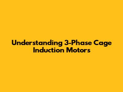 Understanding 3-Phase Cage Induction Motors